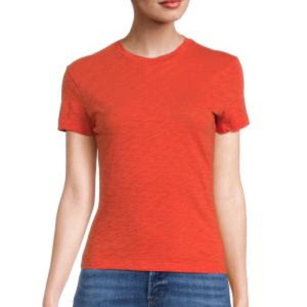 Theory Apex tiny tee T-Shirt, P, dark coral